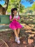 Conjunto Rosa Florido Acompanha Bolsinha - comprar online