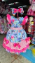Vestido Rosa Stitch Xadrez Festa Junina