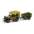 Jeep Willys MB 1943 e Reboque Cargo Trailer - Militar - Hitch & Tow - Greenlight - 1/64