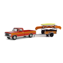 Ford F-150 Ranger Explorer 1978 C/ Reboque Trailer Canoa - Hitch and Tow - Série 31 - Greenlight - 1:64