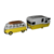 Volkswagen Kombi Samba Bus com Trailer Shasta Airflyte - Hitch E Tow Club V-Dub Edition - Greenlight - 1/64