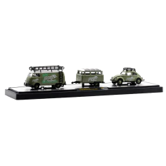 Volkswagen Kombi 1960 + VW Fusca 1953 C/ Reboque - Maui Surf - Auto Haulers 52 - M2 Machines 1/64
