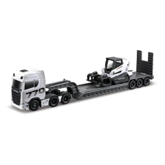 Caminhão Scania 770 S Prancha com Escavadeira Bobcat - Mini Work Machines Big Hauler - Maisto - 1/87