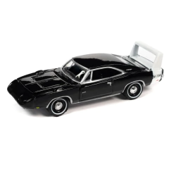 Dodge Charger Daytona 1969 - Preto - Muscle Cars USA - Johnny Lightning 1/64