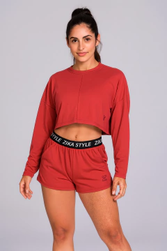 Blusa Cropped manga longa - loja online