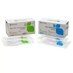 Agujas de sutura con hilo x unidad nylon/seda DOCHEM