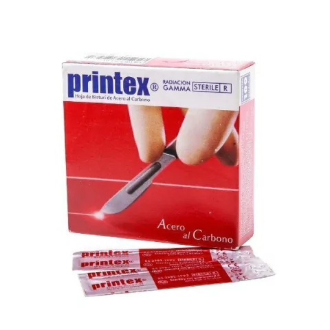 Hoja de bisturí fija caja x 100u. PRINTEX