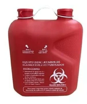 Descartador De Agujas Plastico 4 Litros.
