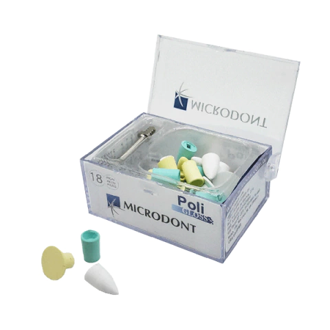 kit Pulidores Poli-Gloss X 18 u + mandril. MICRODONT