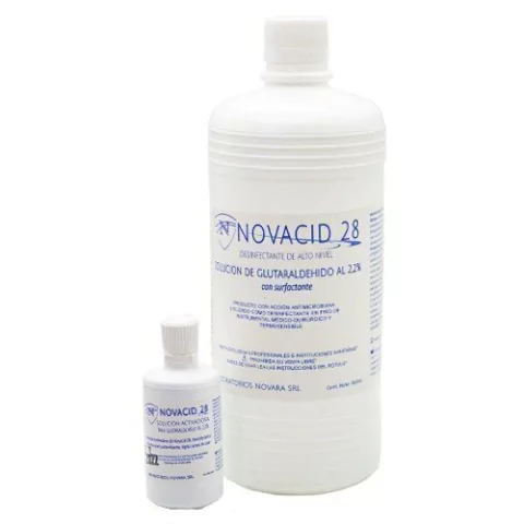 Desinfectante Glutaraldehido NOVACID x 1 litro. + activador. NOVARA