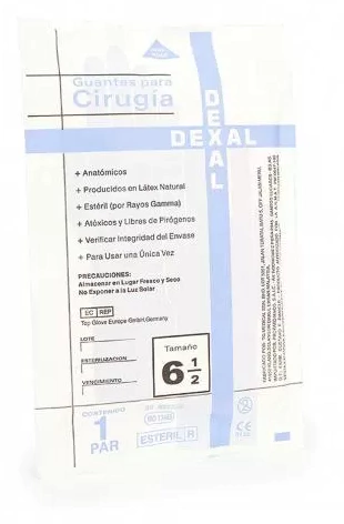 Guantes de cirugía estériles, caja x 50 pares. AS