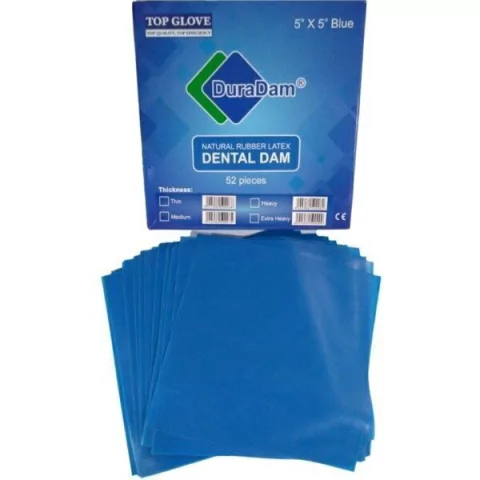 Goma Dique Negra 5X5, 52 Hojas. DURA DAM