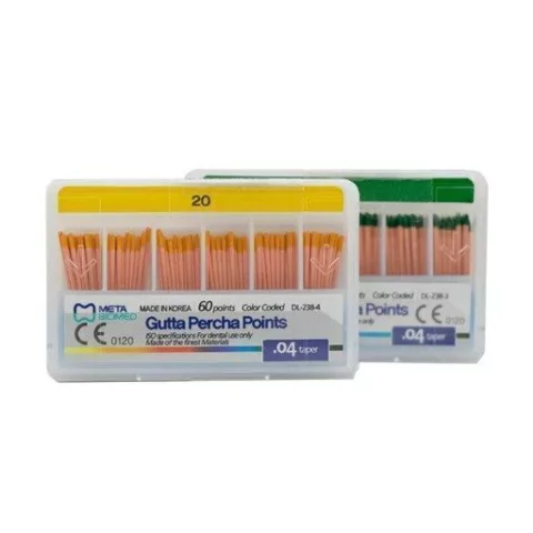 Conos de Guta percha .04/.06 CON TAPER, caja x 60u. META