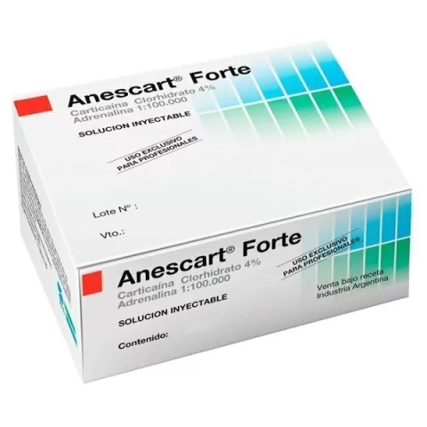Caja de anestesia Anescart Forte x 50 unid. SIDUS