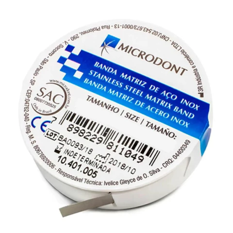Banda matriz de acero rollo 5mm, 6mm, 7mm x 3 metros. MICRODONT