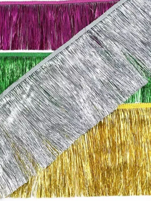 1 ou 3 Metros Franja Metalizada 15cm Carnaval Abada Customizacao