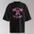 Remera Los Palmeras Negra con logo rosa