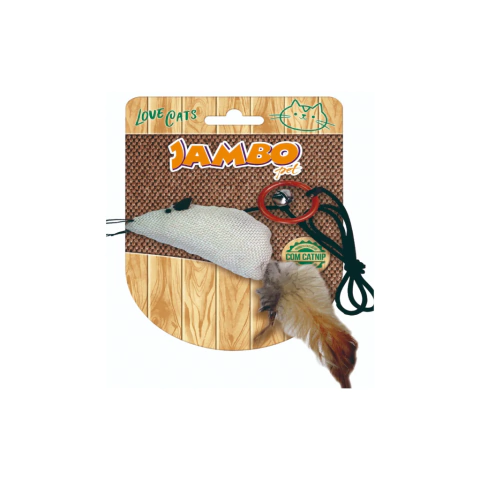 Brinquedo Gato Ratinho com corda e catnip Jambo