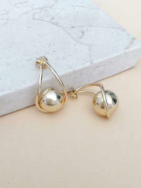 Brinco Gota esfera dourada - comprar online