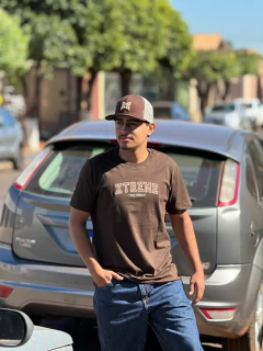 Camiseta Xtreme Roper Marrom. Cód: 1060 - comprar online