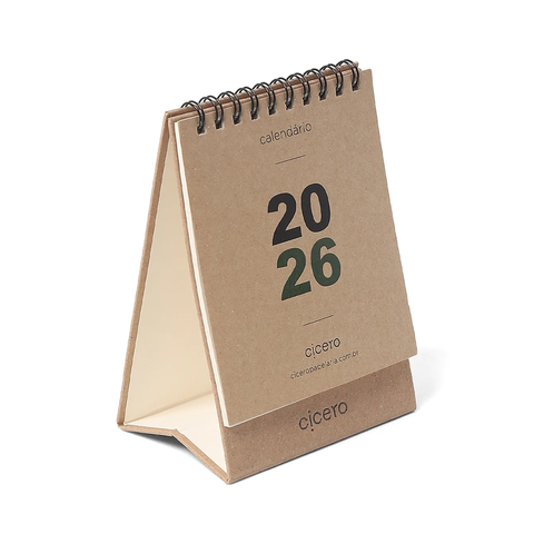 Calendário de Mesa 9,5 x 13 CICERO 2026 - Kraft
