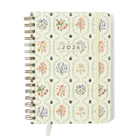 Agenda Wire-o Semanal Anotações CICERO 2026 - Jardim / Off White