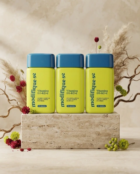 Kit com 3x Vitamina D3+K2+C Modifique-se | 180 cápsulas