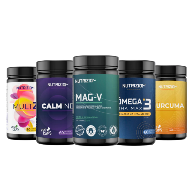 Combo Nutrizion | Mag-V+ Calmind +MultZ + Curcuma + Omega 3 DHA MAX - comprar online