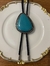Colar estilo gravata com pedra azul, couro preto e acabamento no prata. (1m) - comprar online