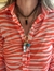Choker de veludo marrom, com alongador, e pingente em pedra natural (Olho de tigre) na internet