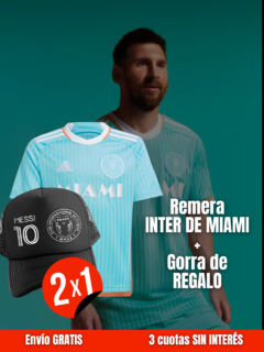 CAMISETA MESSI INTER MIAMI ALTERNATIVA + GORRA DE REGALO