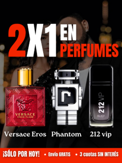 VERSACE EROS 100ml + PHANTOM PACO RABANNE 100ml + 212 VIP BLACK 100ml de REGALO! OFERTA POR TIEMPO LIMITADO!