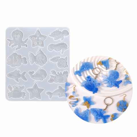 Molde de Silicona Oceánico – 15 figuras marinas - comprar online