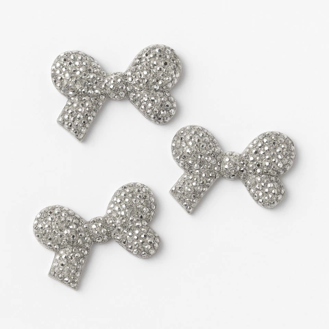 Moños plateados con Glitter X3 - comprar online