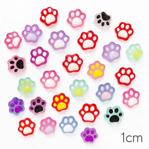Set x10 Charms Huellitas 3D – 1 cm - comprar online