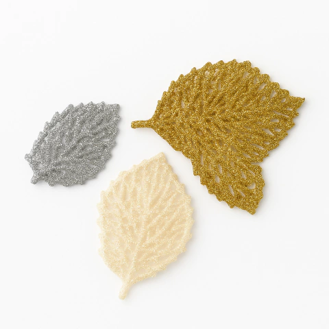 Set hojas decorativas glitter x9 - comprar online