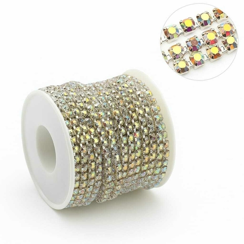 Cadena decorativa de strass tornasolado golden - comprar online