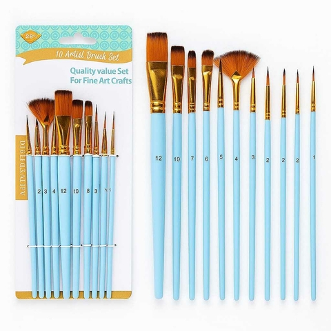 Set 10 pinceles turquesa - comprar online