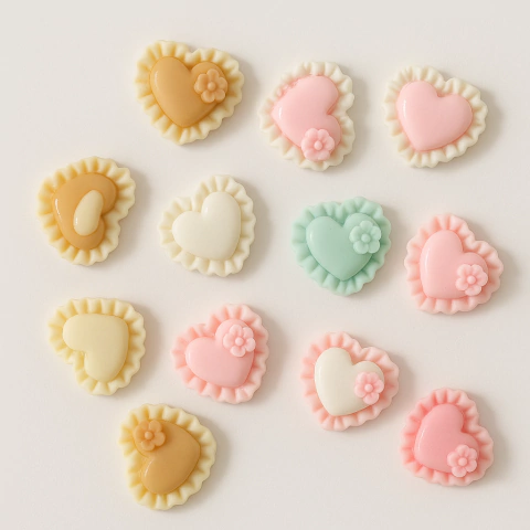 Charms corazoncitos con volados x10 - comprar online