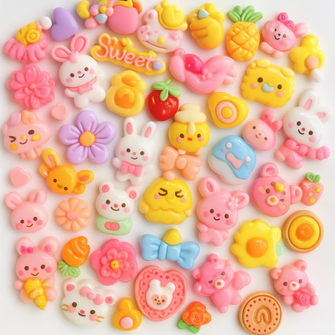 Pack x10 Charms Kawaii de Resina – Surtidos y Súper Coloridos - comprar online