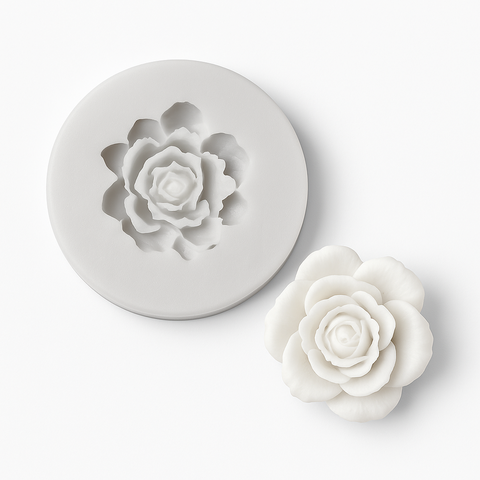 Molde redondo flor 3D en silicona
