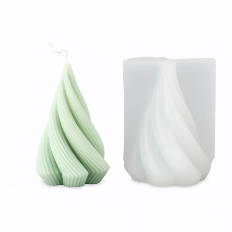 Molde de silicona vela espiral retorcida