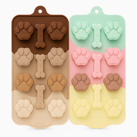 Molde de silicona huellitas y huesos