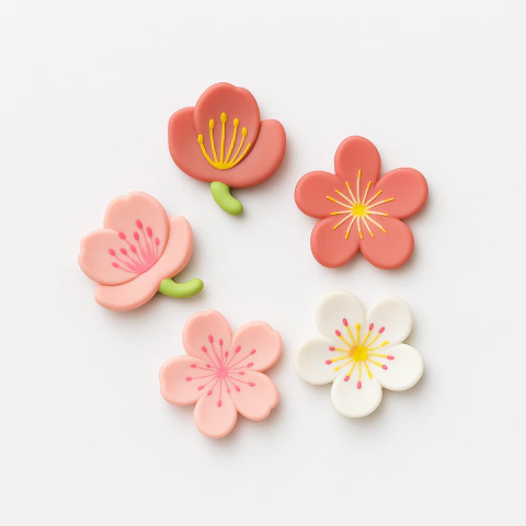 Charms Flor de cerezo x5