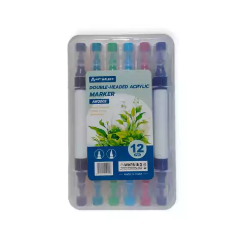 Marcadores Acrilicos doble punta 12 U