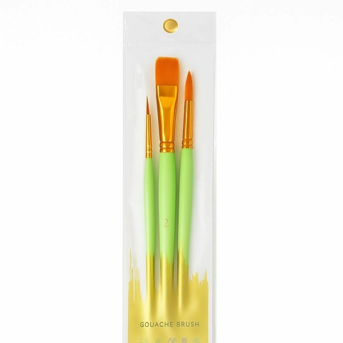 Set de Pinceles Gouache Brush – Mango Verde Pastel x3