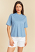 Camiseta Feminina Minimalista Taciane - Azul - comprar online