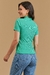 Blusa Feminina Canelada Gabi Manga Curta e Tecido Leve - Verde - comprar online