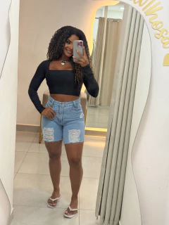 Cropped manga longa poliamida - Boutique Majoy | Moda Feminina