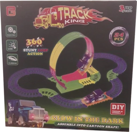 Pista Track King Con Auto Y Loop 360 24 Pzas
